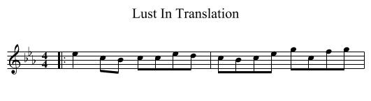 Lust In Translation - staff notation