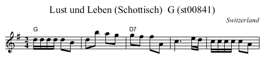 Lust und Leben (Schottisch)  G (st00841) - staff notation