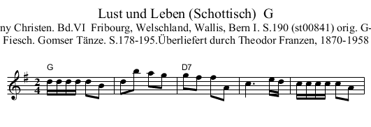 Lust und Leben (Schottisch)  G - staff notation
