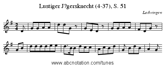 Lustiger J?gersknecht (4-37), S. 51 - staff notation