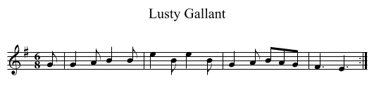 Lusty Gallant - staff notation