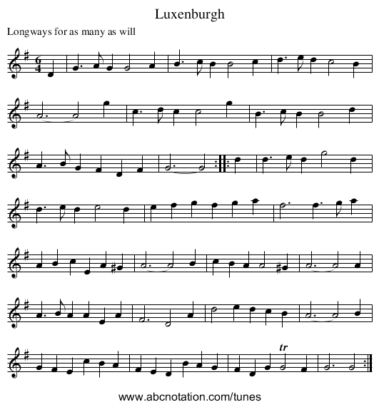 Luxenburgh - staff notation