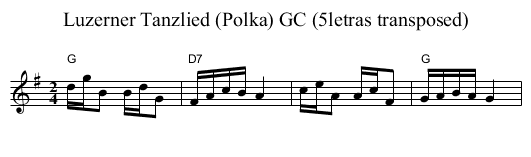 Luzerner Tanzlied (Polka) GC (5letras transposed) - staff notation