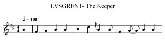LVSGREN1- The Keeper - staff notation