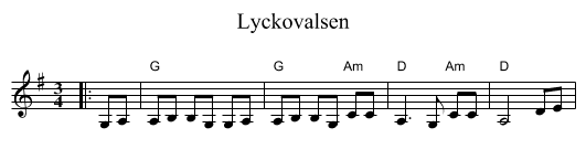 Lyckovalsen - staff notation
