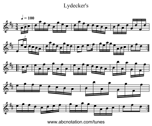Lydecker's - staff notation