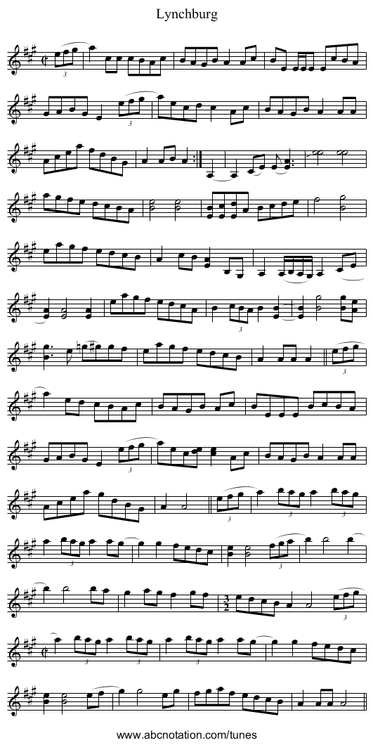 Lynchburg - staff notation
