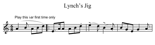 Lynch’s Jig - staff notation