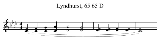 Lyndhurst, 65 65 D - staff notation