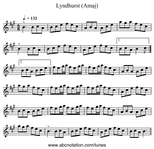 Lyndhurst (Amaj) - staff notation