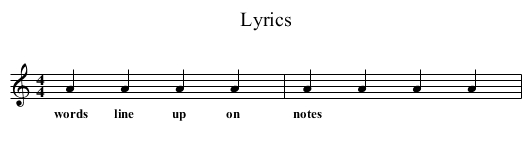 Lyrics - staff notation