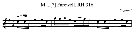 M....[?] Farewell. RH.316 - staff notation