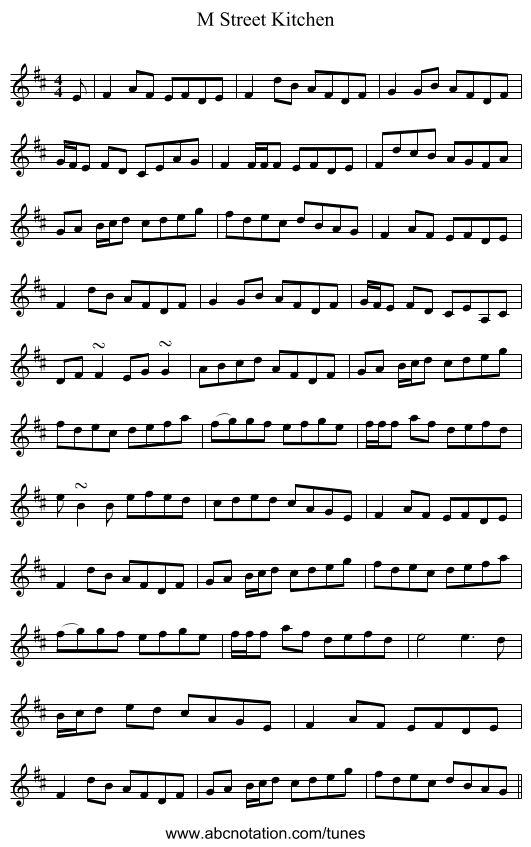 M Street Kitchen - staff notation