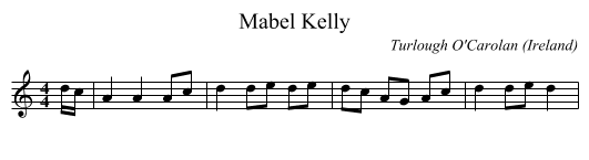 Mabel Kelly - staff notation