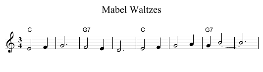 Mabel Waltzes - staff notation