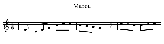 Mabou - staff notation