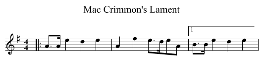 Mac Crimmon's Lament - staff notation