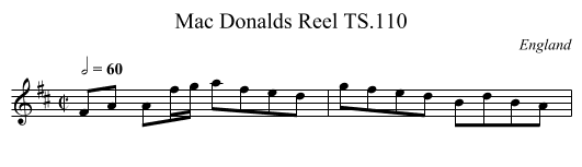 Mac Donalds Reel TS.110 - staff notation