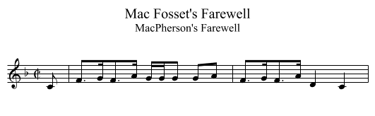 Mac Fosset's Farewell - staff notation