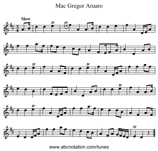 Mac Gregor Aruaro - staff notation