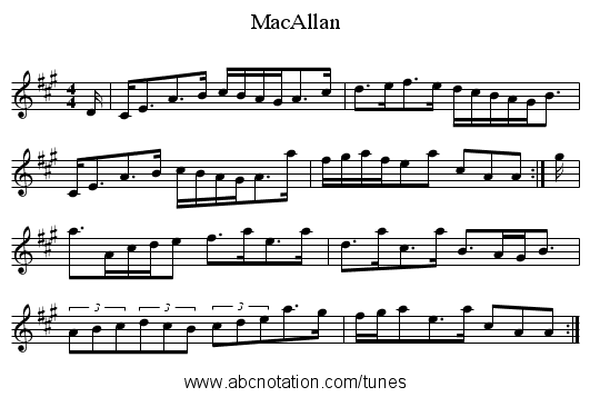 MacAllan - staff notation