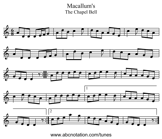 Macallum's - staff notation