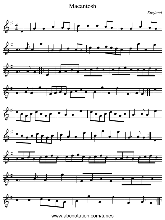 Macantosh - staff notation