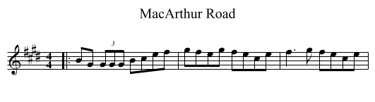 MacArthur Road - staff notation