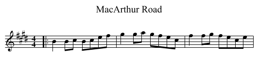 MacArthur Road - staff notation