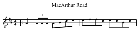 MacArthur Road - staff notation