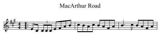 MacArthur Road - staff notation