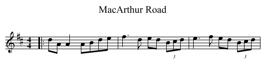 MacArthur Road - staff notation