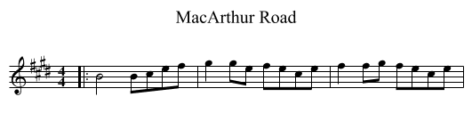 MacArthur Road - staff notation