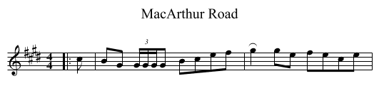 MacArthur Road - staff notation