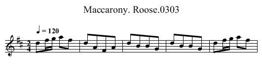 Maccarony. Roose.0303 - staff notation