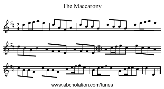 Maccarony, The - staff notation
