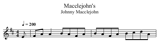 Macclejohn's - staff notation