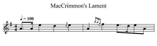 MacCrimmon's Lament - staff notation