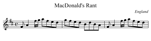 MacDonald's Rant - staff notation