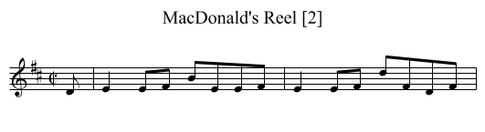 MacDonald's Reel [2] - staff notation
