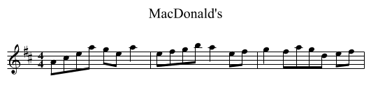 MacDonald's - staff notation