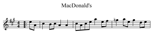 MacDonald's - staff notation