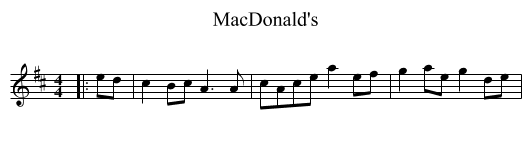 MacDonald's - staff notation