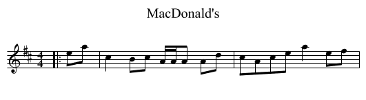 MacDonald's - staff notation