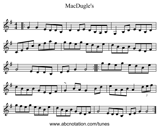 MacDugle's - staff notation