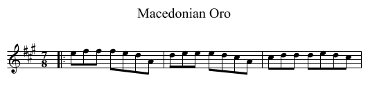 Macedonian Oro - staff notation
