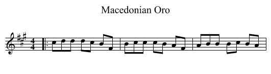Macedonian Oro - staff notation