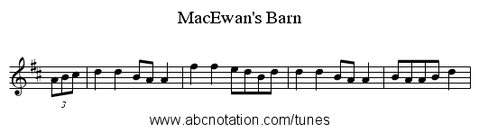 MacEwan's Barn - staff notation
