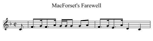 MacForset's Farewell - staff notation