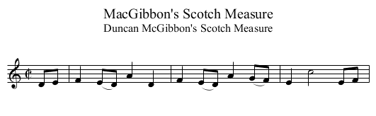 MacGibbon's Scotch Measure - staff notation